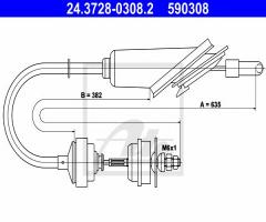 Ate 24.3728-0308 linka sprzęgła citroen ax 90-97, citroËn ax (za-_)