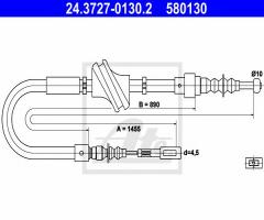 Ate 24.3727-0130 linka hamulca ręcznego audi 100 88-90, audi 100 (44, 44q, c3)