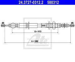 Ate 24.3727-0312 linka hamulca ręcznego citroen xantia 93-01 lewy przód, citroËn xantia (x1)