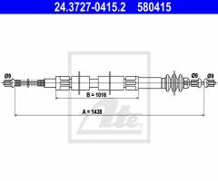 Ate 24.3727-0415 linka hamulca ręcznego mercedes mb 100d 87-96 tył, mercedes-benz 100 autobus (631)