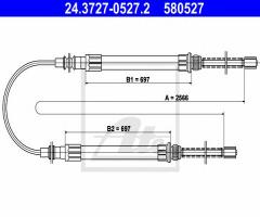 Ate 24.3727-0527 linka hamulca ręcznego fiat ducato 81-94 tył, citroËn c25 autobus (280_, 290_)