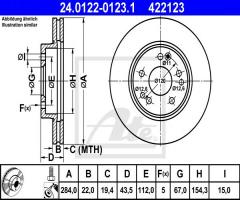 Ate 24.0122-0123 tarcza hamulcowa mercedes w124 85-97 wen., mercedes-benz 190 (w201)