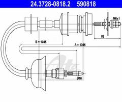 Ate 24.3728-0818 linka sprzęgła peugeot, peugeot 405 i (15b)