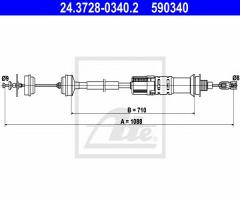 Ate 24.3728-0340 linka sprzęgła citroen fiat peugeot, citroËn evasion (22, u6), fiat ulysse (220)