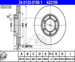 Ate 24.0122-0156 tarcza hamulcowa opel frontera 91-95, isuzu trooper (ubs), opel frontera a (5_mwl4)