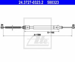 Ate 24.3727-0323 linka hamulca ręcznego citroen xsara 97-05 pt, citroËn xsara (n1)