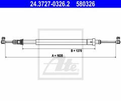 Ate 24.3727-0326 linka hamulca ręcznego citroen (l), citroËn xsara (n1)