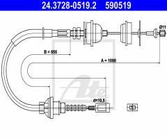 Ate 24.3728-0519 linka sprzęgła fiat ducato 94-02 18, citroËn jumper autobus (230p)