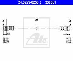 Ate 24.5229-0255 przewód hamulcowy giętki citroen berlingo, citroËn berlingo nadwozie pełne (m_)