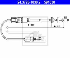 Ate 24.3728-1030 linka sprzęgła renault laguna 98-01, renault laguna i (b56_, 556_)