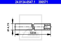 Ate 24.8134-0547 przewód hamulcowy sztywny