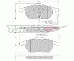 Tomex 10942 klocki hamulc. vw golf iv  97-03 z czuj., audi a3 (8l1), seat leon (1m1)