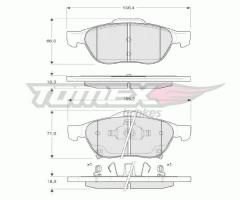 Tomex 1364 klocki hamulc. toyota avensis  01-03 z czuj., toyota avensis (_t22_)
