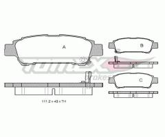 Tomex 1368 klocki hamulc. toyota avensis verso  01- tył, toyota avensis verso (_clm2_, _acm2_)