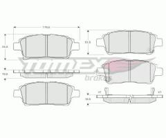 Tomex 1376 klocki hamulc. toyota corolla verso 1,6  01-, toyota corolla (zze12_, nde12_, zde12_)