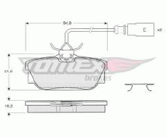Tomex 13901 klocki hamulc. vw t4  99- tył z czuj., seat alhambra (7v8, 7v9)