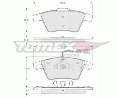 Tomex 13931 klocki hamulc. vw t5  03- koła 16 z czuj., vw multivan v (7hm, 7hn, 7hf, 7ef, 7em, 7en)