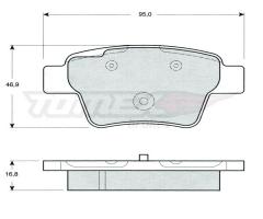 Tomex 1465 klocki hamulc. peugeot 207  06- tył, peugeot 207 (wa_, wc_)