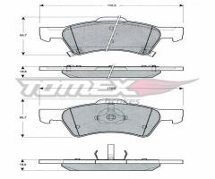Tomex 1488 klocki hamulc. chrysler voyager  00- koła 16 cali, chrysler voyager iv (rg, rs)