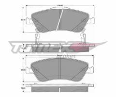 Tomex 1645 klocki hamulc. toyota auris  07-, toyota auris (nre15_, zze15_, ade15_, zre15_, nde15_)