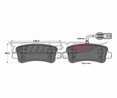 Tomex 1648 klocki hamulc. opel movano 10- tył z czuj, opel movano b autobus