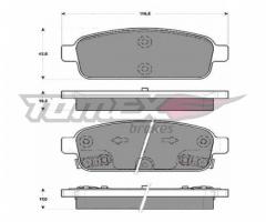 Tomex 1652 klocki hamulc. opel astra j  09- tył, chevrolet cruze (j300), opel astra gtc j