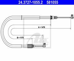 Ate 24.3727-1055 linka hamulca ręcznego renault scenic 99-03 pt, renault megane scenic (ja0/1_)