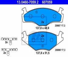 Ate 13.0460-7059 klocki hamulcowe vw polo 85-95, seat ibiza ii (6k1), vw polo (86c, 80)