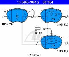 Ate 13.0460-7064 klocki hamulcowe fiat brava, bravo 95-01, fiat brava (182), lancia delta ii (836)