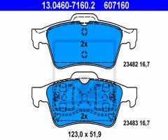 Ate 13.0460-7160 klocki hamulcowe opel vectra c 02- tył, ford tourneo connect