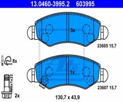 Ate 13.0460-3995 klocki hamulcowe opel agila 00-, opel agila (a) (h00), subaru justy iii (g3x)