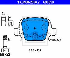 Ate 13.0460-2858 klocki hamulcowe opel corsa c 1,8 16v 00- tył, opel corsa c (f08, f68)