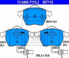 Ate 13.0460-7110 klocki hamulcowe audi a6 (c5) 97-04, audi a4 (8d2, b5), seat exeo (3r2)