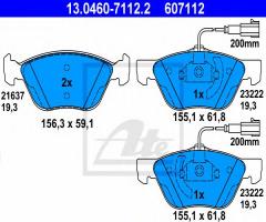 Ate 13.0460-7112 klocki hamulcowe alfa romeo 166 2,0-2,4 jtd 98-07, alfa romeo 166 (936)