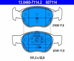 Ate 13.0460-7114 klocki hamulcowe fiat punto 99- 1,2 16v, fiat punto (176), lancia y (840a)