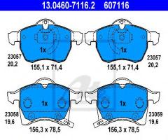 Ate 13.0460-7116 klocki hamulcowe opel astra g, zafira, opel astra g hatchback (f48_, f08_)