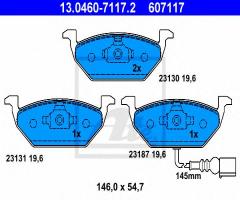 Ate 13.0460-7117 klocki hamulcowe vw golf iv 97- z czujnikiem, audi a3 (8l1), seat leon (1p1)