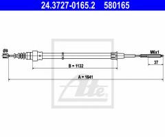 Ate 24.3727-0165 linka hamulca ręcznego vw polo 99-01, seat ibiza ii (6k1), vw polo (6n1)