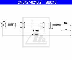 Ate 24.3727-0213 linka hamulca ręcznego bmw 3 e30 82-93, bmw 3 (e30)