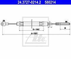 Ate 24.3727-0214 linka hamulca ręcznego bmw 3 e36 90-99, bmw 3 (e36)