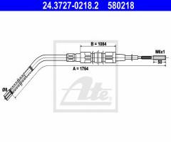 Ate 24.3727-0218 linka hamulca ręcznego bmw 3 e36 90-98, bmw 3 (e36)