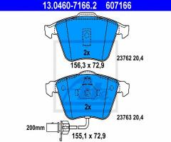 Ate 13.0460-7166 klocki hamulcowe audi a6 01- z czujnikiem, audi a6 (4b2, c5)