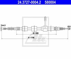 Ate 24.3727-0004 linka hamulca ręcznego alfa romeo 156 97-05 pt, alfa romeo 156 (932)