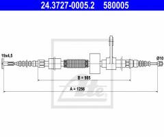 Ate 24.3727-0005 linka hamulca ręcznego alfa romeo 156 97-05 lt, alfa romeo 156 (932)