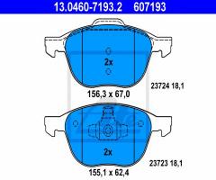 Ate 13.0460-7193 klocki hamulcowe ford focus ii 04-, ford c-max ii, mazda 5 (cw), volvo c30