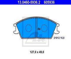 Ate 13.0460-5936 klocki hamulcowe hyundai accent 94-99, honda accord ii hatchback (ac, ad)