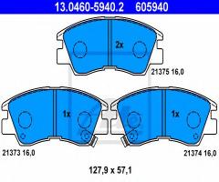 Ate 13.0460-5940 klocki hamulcowe mitsubishi l300 86-94 z czuj.