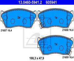 Ate 13.0460-5941 klocki hamulcowe nissan sunny 90-95 n14, nissan sunny iii (n14)