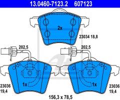 Ate 13.0460-7123 klocki hamulcowe vw t4 97- z czujnikiem