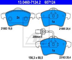 Ate 13.0460-7124 klocki hamulcowe vw t4 96- z czujnikiem